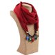 thumbnail image 1 of Bufanda de gasa con perlas de espejo y collar de aleación para mujer, bufanda de primavera, otoño e invierno, 1 of 6