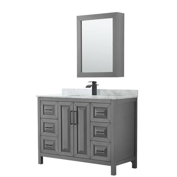 Wyndham Collection Wcv252548sunsmed Daria 48" Free Standing Single Vanity Set - Dark Gray