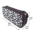 thumbnail image 3 of Lsque Daisy Floral Printed Big Capacity PU Leather Pencil Case Large Pencil Pouch Stationery Pen Bag Pencil Holder for Teen, 3 of 6