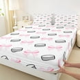 thumbnail image 3 of Feelyou Cartoon Ice Hockey Queen Sheet Sets, Kawaii Pink Ribbon Flat Sheet, Teens Kids Boys Girls Queen Fitted Sheet, Luxury Bedroom Decor, 4pcs, 3 of 7