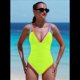 thumbnail image 5 of Traje de Baño de una Pieza para Mujer 2025 con Control de Abdomen, Diseño de Bloques de Color Neón, Cuello en V Profundo y Adelgazante Amarillo Limón XL, 5 of 8