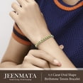 thumbnail image 5 of JeenMata 5.5 Carat August Peridot - Oval Cut Birthstone Tennis Bracelet Eternity Design - White Gold Plating, Female, Adult, 5 of 9