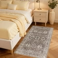 thumbnail image 4 of Uermei 3'x5' Soft Area Rugs: Washable Non-Slip Low Pile Rug for Living Room, Bedroom, Kitchen, Entryway, Modern Vintage Printed Carpet - Brown, 4 of 9