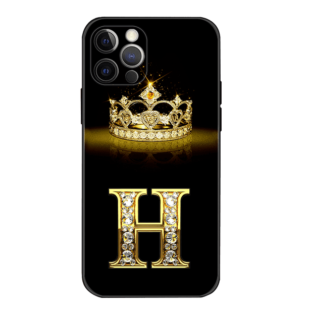Funda de silicona suave para iPhone, carcasa con letras de corona de diamante, 11, 13, 12, 14 Pro, 14 Pro, Max, XS, XR Fivean unisex