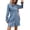 Light Blue, variant on Omexry Pink Dresses Womens Long Sleeve Turndown Collar Button Pocket Dress