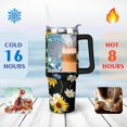 thumbnail image 4 of the Small Daisy Sunflower Is Black 40 Oz Tumbler with Handle Lid and Straw, Stainless Steel Double Walled Vacuum Insulated Cup, Cute Birthday Gifts Tumbler for Women Men Friends, 4 of 7