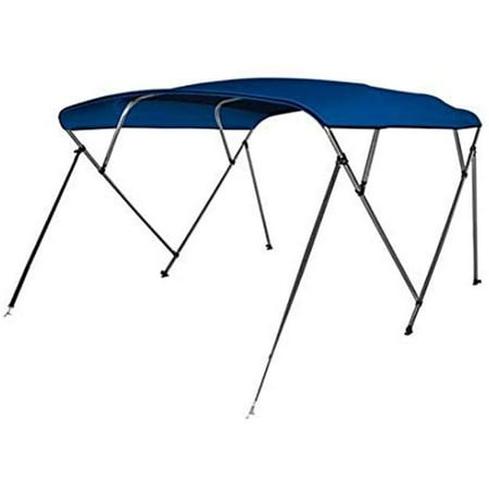 SereneLife 4 Bow Bimini Top - 2 Straps and 2 Rear Support Poles with Marine-Grade 600D Polyester Canvas (Royal Blue)