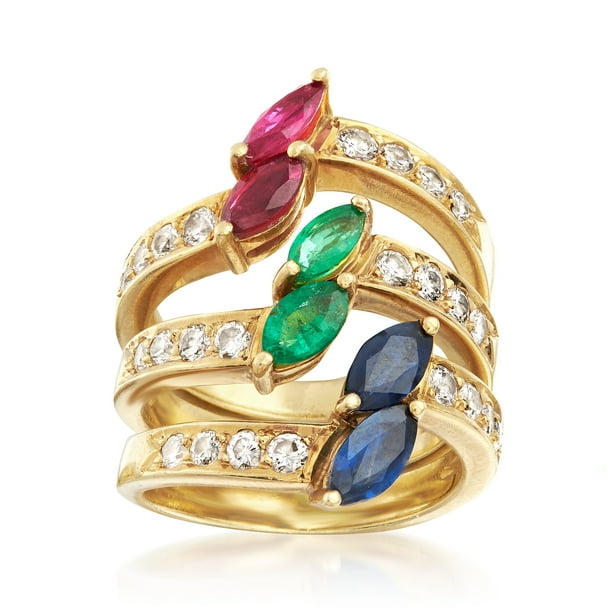 RossSimons RossSimons C. 1990 Vintage 2.85 ct. t.w. MultiGemstone Jewelry Set 3 Rings in