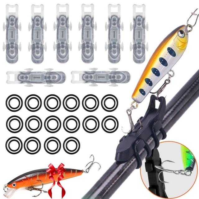 Magnetic Lure Hooker, Lure Magnetic Automatic Hooker, Magnetic Fishing Rod Holder Hook Keeper, Fly Fishing Magnetic Fly Holder Fishing Tool, Fishing Lure Bait Holder for Fishing Tackle White 8pcs