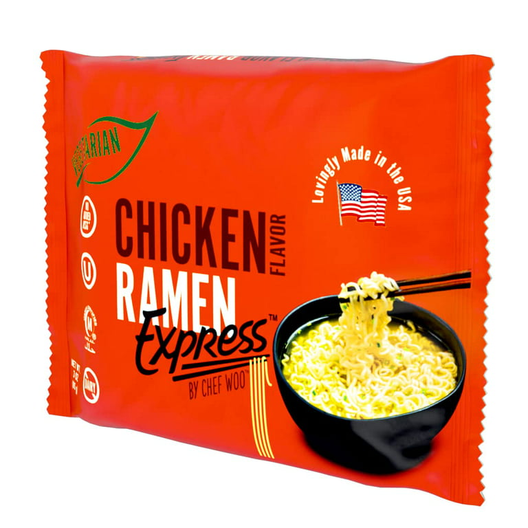 Ramen Express Chicken Flavor Ramen Noodles, Vegan, Halal, Kosher, 3 oz Pouch