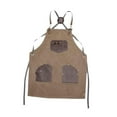 thumbnail image 2 of BELOVING Canvas Apron with Pockets Adjustable Neck Apron for Baking Gardening Pottery brown, 2 of 10