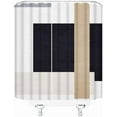 thumbnail image 5 of Abstract Modern Shower Curtain Black Tan Beige Boho Geometric Mid Century Neutral Aesthetics Minimalist Fabric Bathroom Decor Curtains Set Include Hooks 70"W x 72"L (Pack of 1), 5 of 6