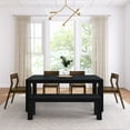 thumbnail image 2 of 72" Modern Solid Wood Dining Table Set with Bench, Black Wirebrush, + 4 Chairs Walnut, 2 of 12