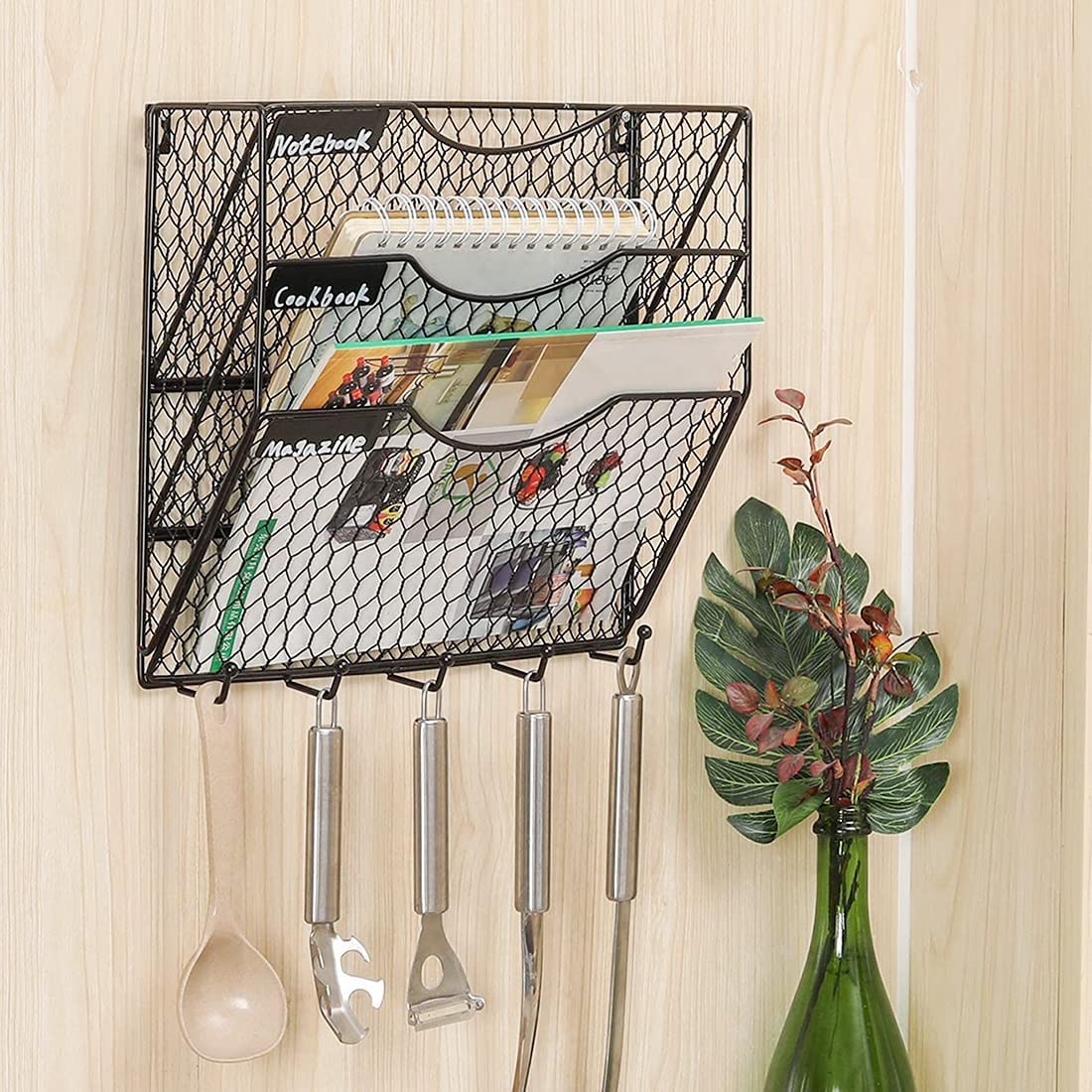 SEKKVY 3 Tier Wall File Organizer Vertical Mesh Hanging Mail Holder