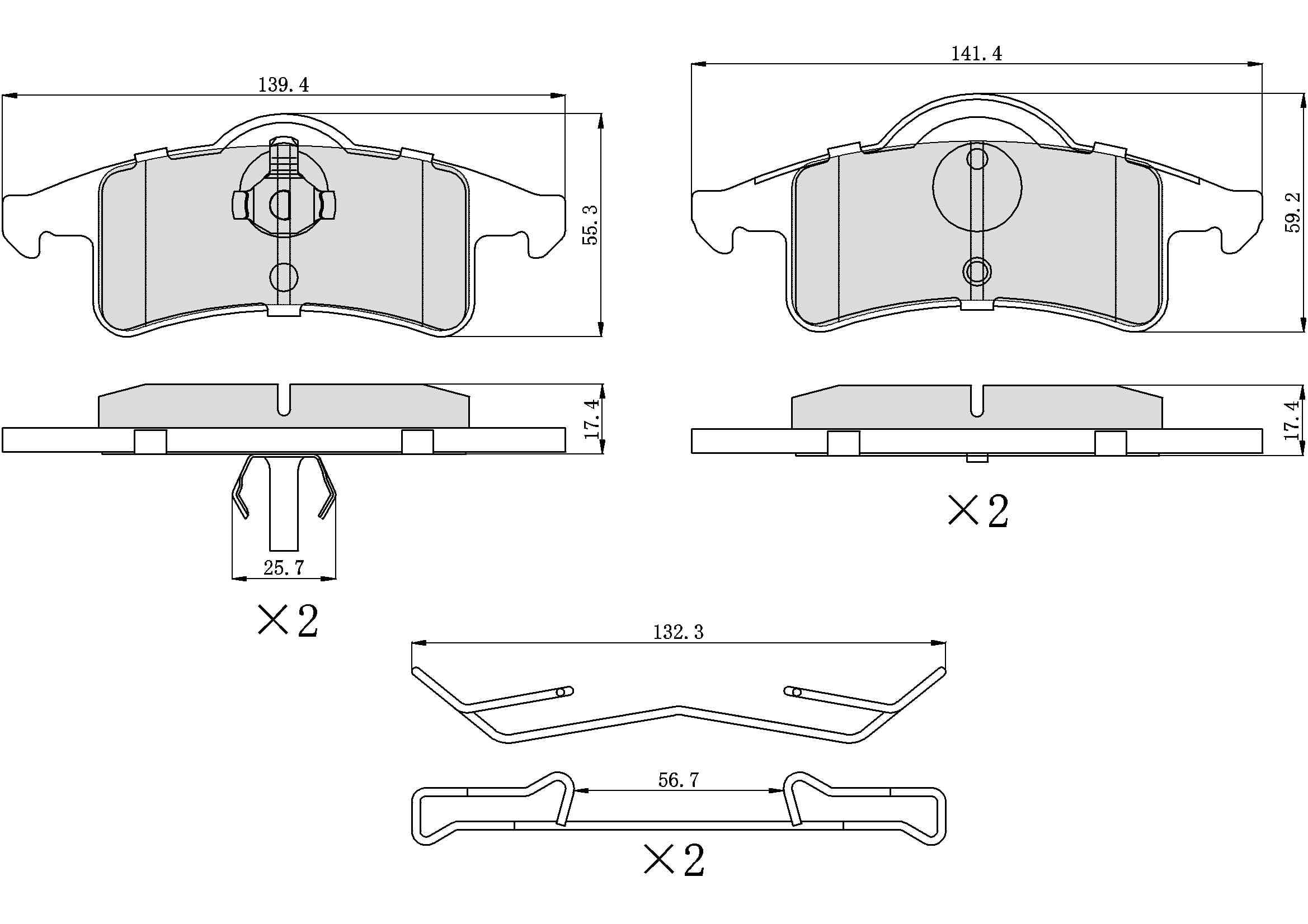 UltraHC 700 Brake Pad Set, Rear HC7.0791.0.C, Jeep Grand Cherokee 2004-1999
