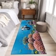 thumbnail image 5 of Funny Panda Diving Washable Runner Rugs 2'x6', Seafloor Corals Fish Oceans Modern Low Pile Throw Entryway Rug Non-Slip Sturdy Edge Binding Carpet for Indoor Bedside Entrance Bedside, 5 of 9