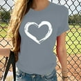 thumbnail image 2 of Jophufed Women Tops Short Sleeves Crewneck Heart-shaped Print Casual Blouse Tee T-shirt Gifts, 2 of 8