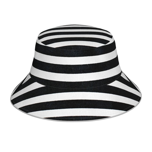 Balery Black And White Stripes Sombreros para el sol para hombre y mujer, sombrero de pescador con UPF 50+