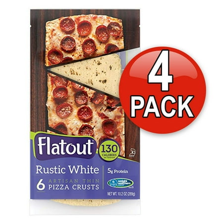 Flatout Thin Crust Flatbreads Artisan Pizza, 4 Pack (Rustic White)