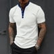 thumbnail image 1 of Ceisia Men's Relaxed Fit Stretch Stand-Up Collar Short Sleeve Shirt - Ribbed Texture with Contrast Trim White S Gifts, 1 of 6