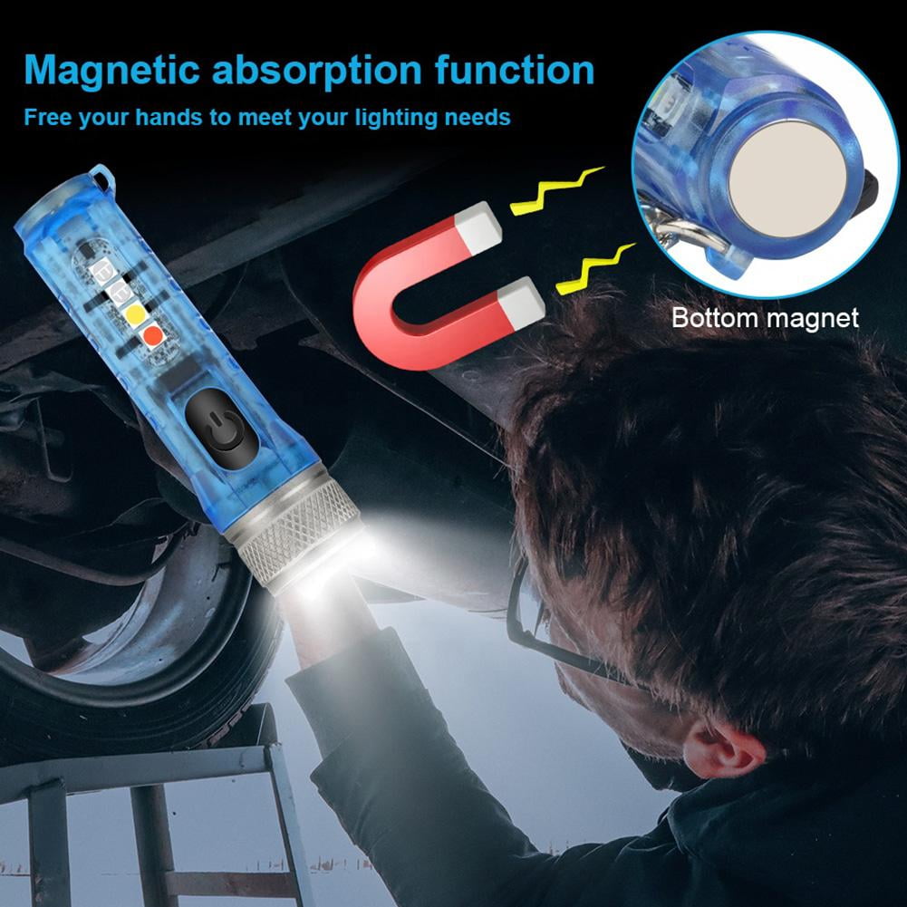 Mini Lampe Torche Porte-clés LED Ultra-lumineuse, Rechargeable Par USB Modele Fluorescent 74305561