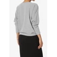 thumbnail image 4 of TheMoogan Women's Closet-Essential Drapey 3/4 Dolman Sleeve Boat Neck Relaxed Ribbed Top, 4 of 7