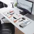 thumbnail image 2 of Long Mouse Pads for Desk,White Christmas Gnome and Snowflake Desk Mats on Top Of Desks, Desk Mouse Pad Extra Large with 3mm Non-Slip Base and Stitched Edge for Gaming,Work,Home 31.5x11.8in, 2 of 4