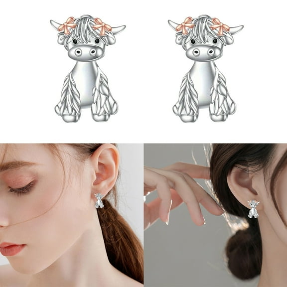 Cow New Earrings Earrings Earrings Funny Animal Earrings 3D Effect Women Earrings Pretty Earrings For Female College Students