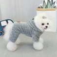 thumbnail image 6 of Baywell Plush Dog Warm Jacket for Cold Weather 4 Legged Clothes for Dog Cat Stretchy Onesie Soft Pet Fleece Winter Coat, Gray, M, 6 of 7