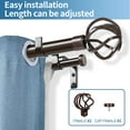 thumbnail image 2 of Urbanest Zeffoli Manhattan 1" 5/8" Double Drapery Curtain Window Rod Set - 48" to 84", Bronze, 2 of 6