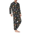 thumbnail image 2 of Naloa Mushrooms Men’s Pajamas Set - Long Sleeve Button Down Sleep Shirt and Pajama Bottoms Sleepwear Set-X-Large, 2 of 7
