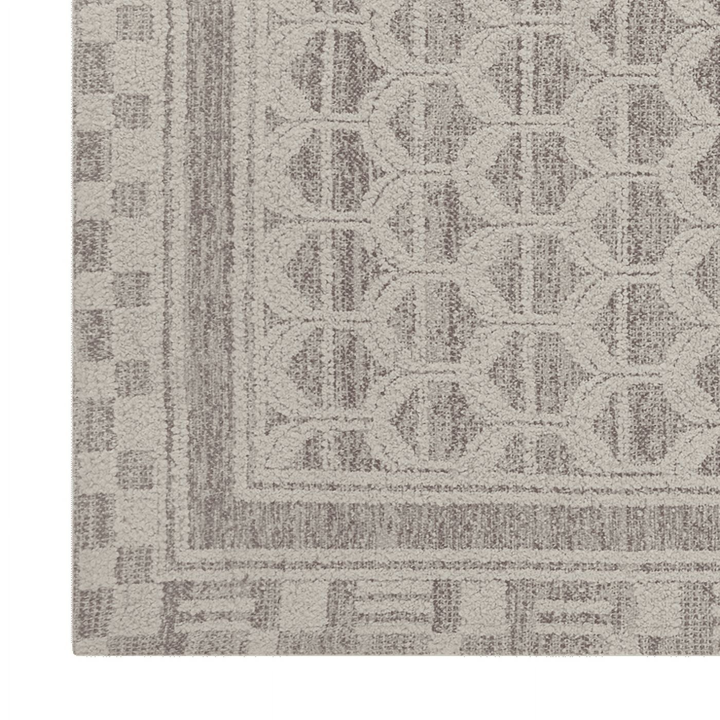 (2 pack) Better Homes & Gardens Gray Border Tight Geo Indoor 30" x 84" Runner Rug