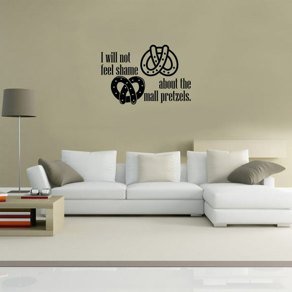 Schitt's Creek Series Sitcom - David Rose I Will Not Feel Shame About The Mall Pretzels Fun Vinyl Sticker Wall Art Decal For Home Living Room Bedroom Sticker Wall Art Décor Size (18x20 inch)