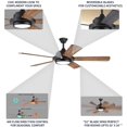 thumbnail image 6 of Hearth Brands 52" Dual Mount 5 Blade Ceiling Fan with Frosted White Glass - Matte Black, 6 of 7
