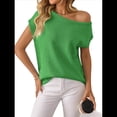 thumbnail image 3 of Jersey de Punto de Corta con Hombros Descubiertos para Mujer, Color Verde, Talla M, 3 of 8