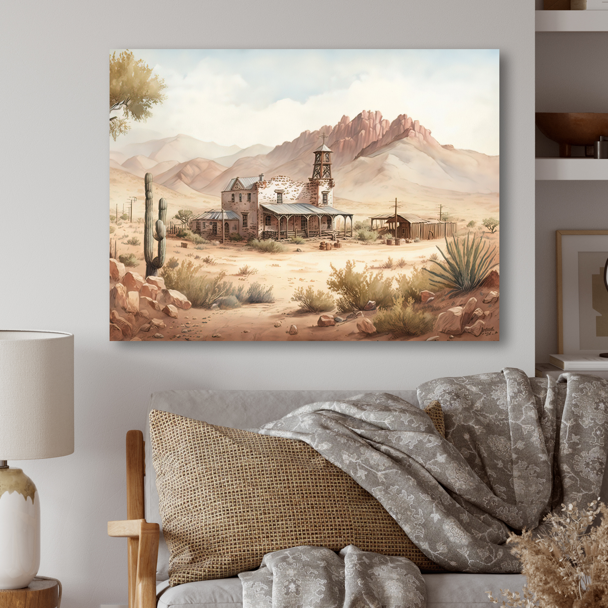 Designart Wild West Town II Canvas Wall Art
