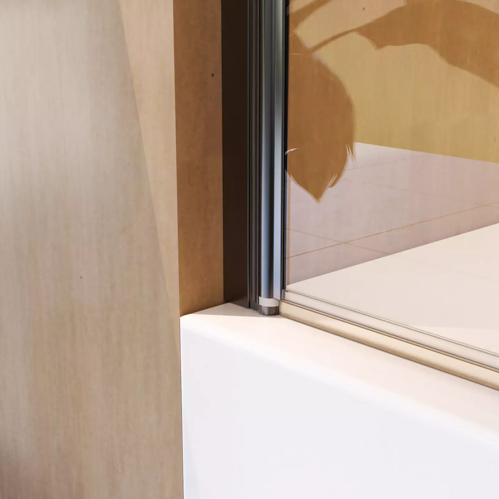 Frameless Pivot Shower Door Panel for Bathtub, 1/4" SGCC Tempered Glass, 31''x55'' Matte Black