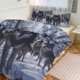 thumbnail image 1 of Funda nórdica de lobos en la nieve, tamaño king y queen, juego de 3 piezas suave, 1 funda nórdica y 2 fundas de almohada con cierre de cremallera, 86" x 70", 1 of 8