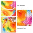thumbnail image 4 of Wearable Blanket Hoodie, Cute Pattern Print Comfortable Large Pockets Hooded Blanket Sweatshirt Flannel  For Sleeping For Men ANGGREK Estrella de Colores Tamaño Promedio para Adultos, 4 of 6