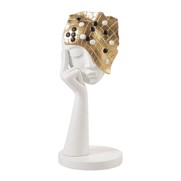 Estatua femenina moderna, escultura abstracta, figura decorativa, adorno. blanco