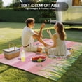 thumbnail image 4 of Pink Happy Easter Outdoor Rug for Patio/Deck/Porch, Non-Slip Large Area Rug 5 x 8 Ft, Spring Easter Eggs Floral Wooden Indoor Outdoor Rugs Washable Area Rugs, Reversible Camping Rug Carpet Runner, 4 of 8