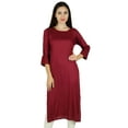 thumbnail image 2 of Bimba Women Custom Kurta Designer Kurti 3/4 Sleeve Formal Casual Tunic Blouse, 2 of 7
