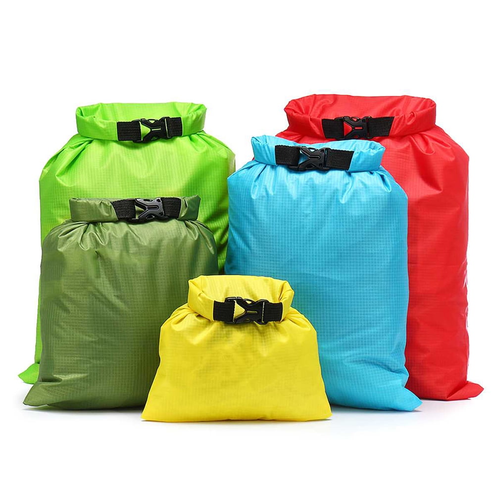 5 PCS Waterproof Bag Set Storage Roll Top Dry Bag Set for Skating Camping Travel