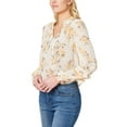 thumbnail image 3 of WallFlower Women's Elodie Long Sleeve V-Neck Chiffon Top (Available in Plus Sizes), 3 of 4