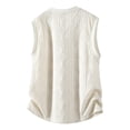 thumbnail image 4 of Lopecy-Sta Men Tank Tops Henley Notch Neck Diamond Cable Hollow Knit Sleeveless Summer Breathable Casual Shirts, 4 of 7
