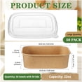 thumbnail image 2 of Cuencos desechables de papel kraft Maxdot con tapas de polipropileno, 650 ml, paquete de 50, 2 of 6