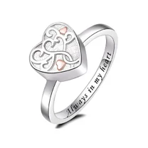 Always in My Heart - Vintage Heart Urn Locket Urn Pendant Cremation Jewelry for Ashes Keepsake Ring