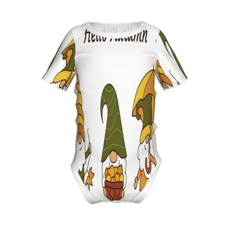 

Lukts Hello Autumn Print Baby Short Sleeve Romper Onesie for Newborn Baby Boys and Girls-18 Months