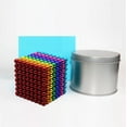 thumbnail image 2 of 3-5 mm 216-512-1000 piezas Bolas magnéticas Buckyball de seis a ocho colores con caja de hierro, juguete rompecabezas de cubo para adultos Regalo de navidad, 2 of 8