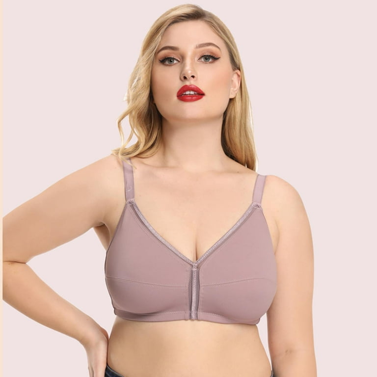 Rigardu womens lingeries lingerie for women Without Gathered Women's  Underwear Steel Ring Big Plus Bra Size Ultra-Thin Purple + 85C
